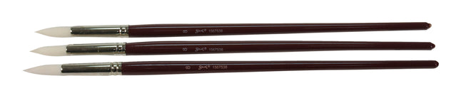 Sax True Flow Optimum White Taklon Round Paint Brush, Size 8, Pack Of 3