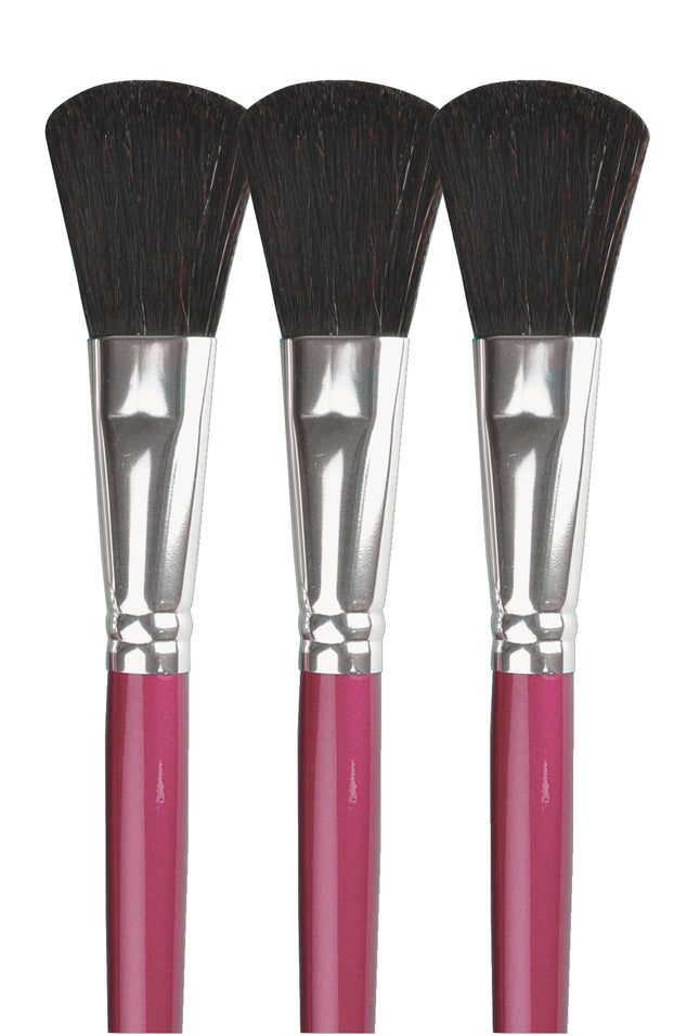 Sax True Flow Oval Wash Camel Hair Easel Brush, 1 Inch, Pack Of 3