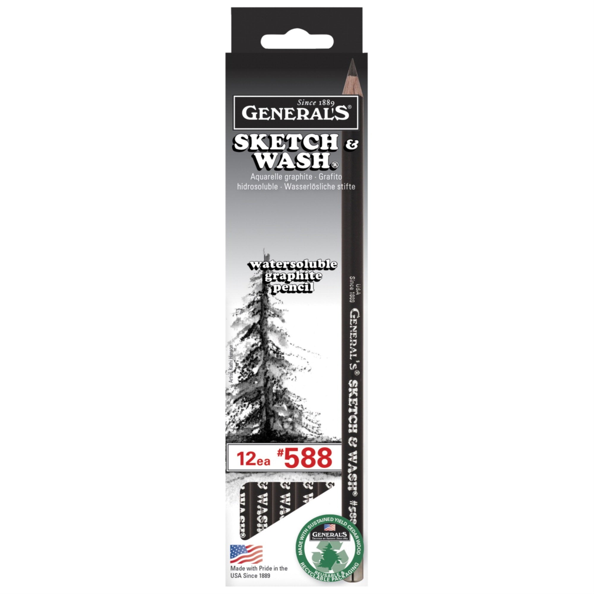 General'S Sketch And Wash Drawing Pencils, Pack Of 12
