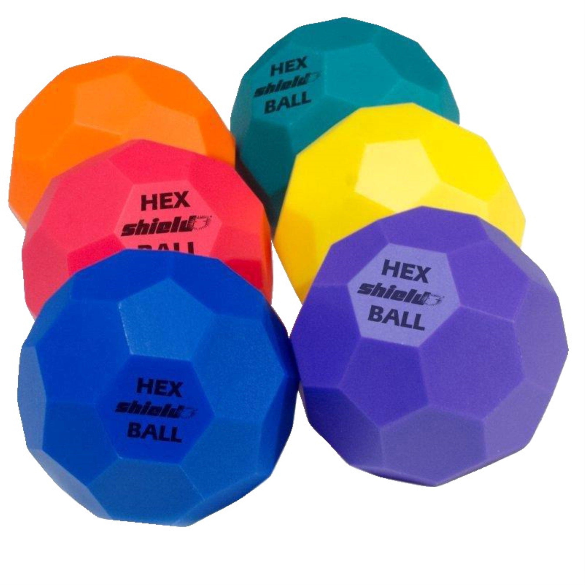 Shield Hex Balls, Set Of 6, Assorted Colors
