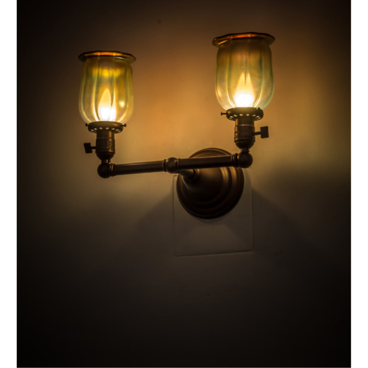 15'W Revival Chelsea Favrile 2 Lt Wall Sconce