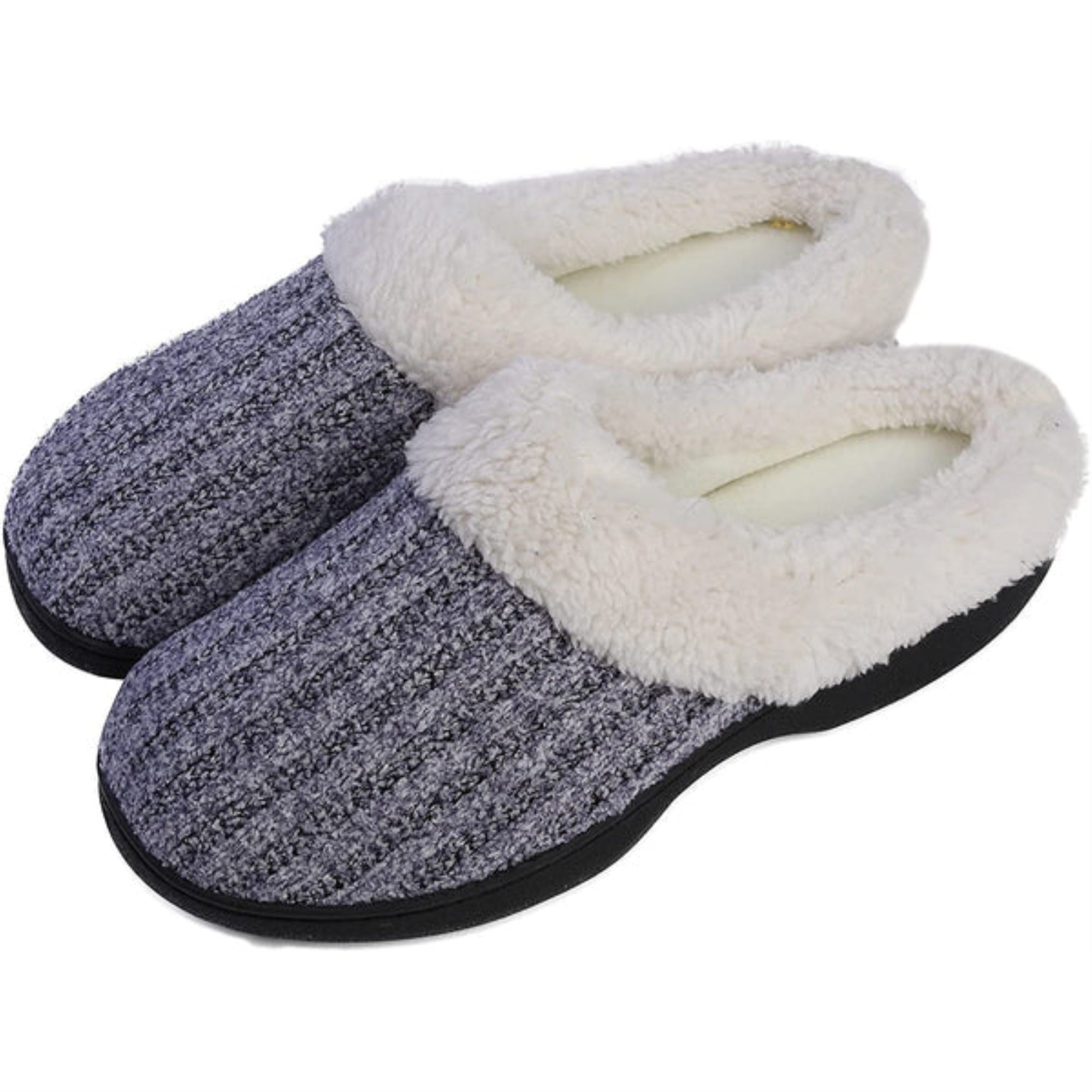 Roxoni Women's House Slippers Knit Fleece Lined Cozy Clog House Shoes