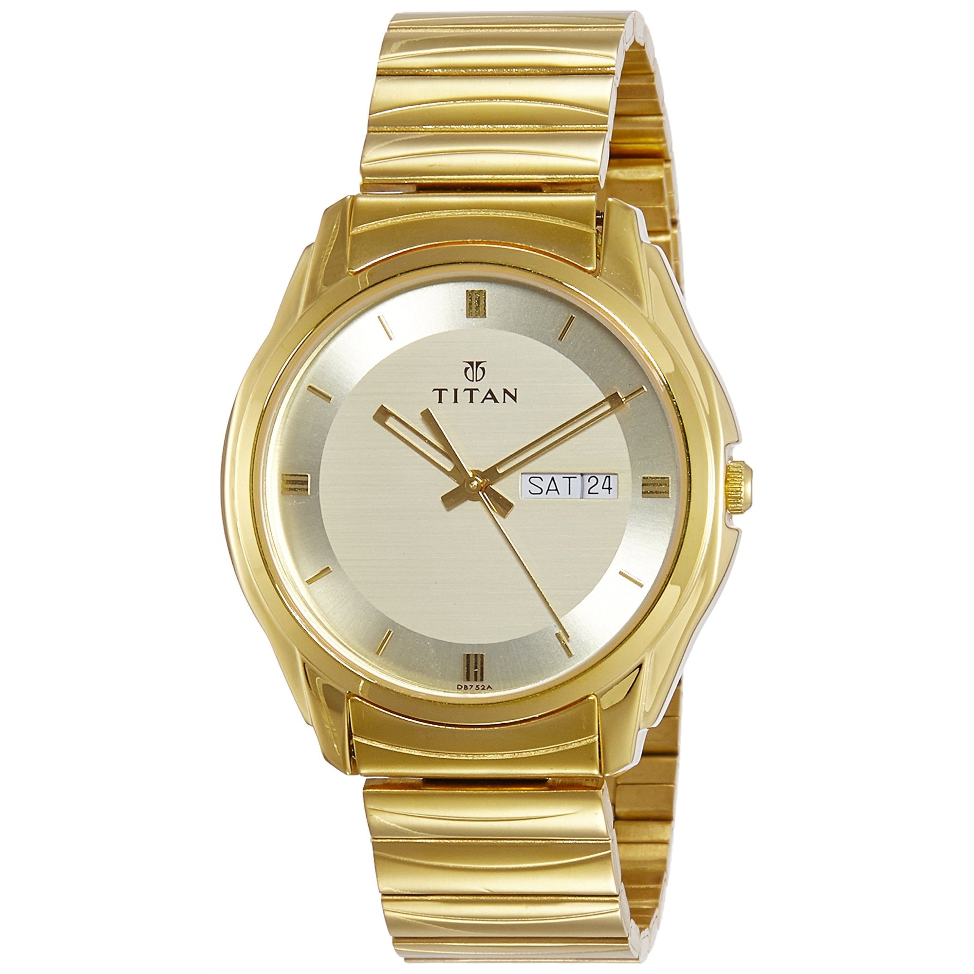 Titan Karishma Stainless Steel Analog Gold Dial Men's Watch-Nl1578Ym05/Np1578Ym05