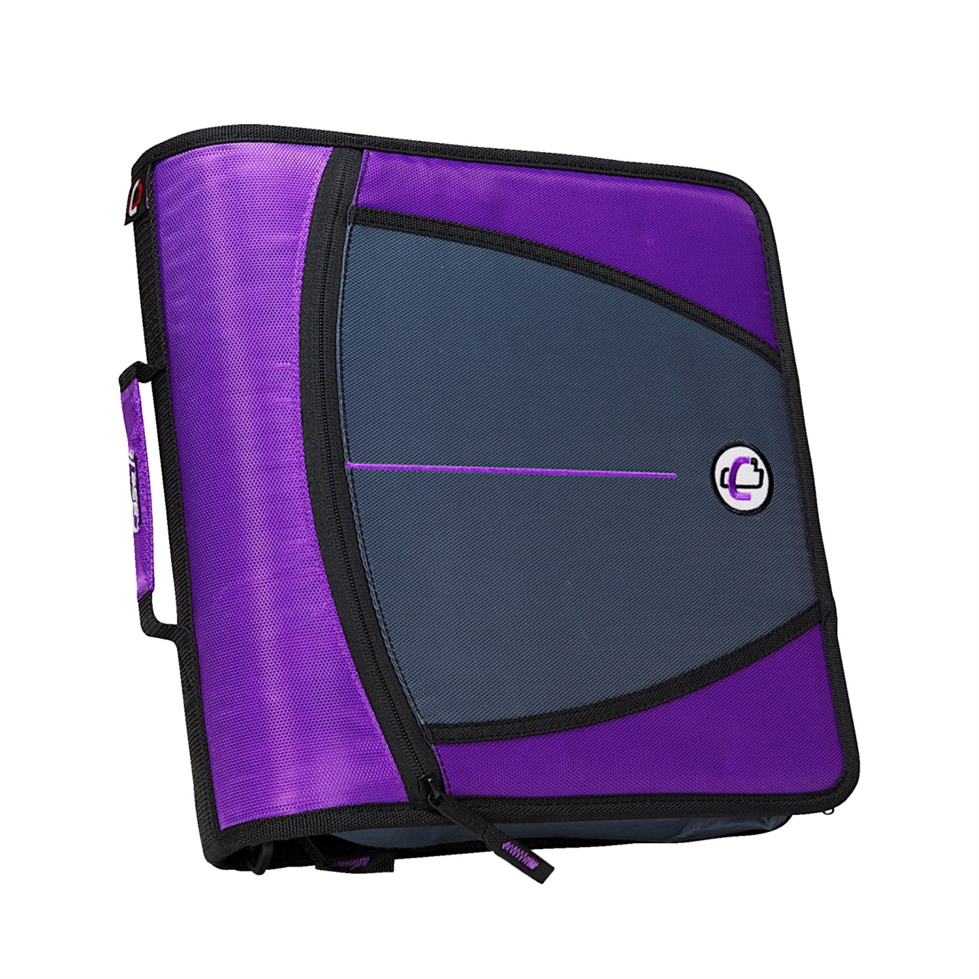 Case-It Mighty Zip Tab O-Ring Binder, Purple, 3 Inches