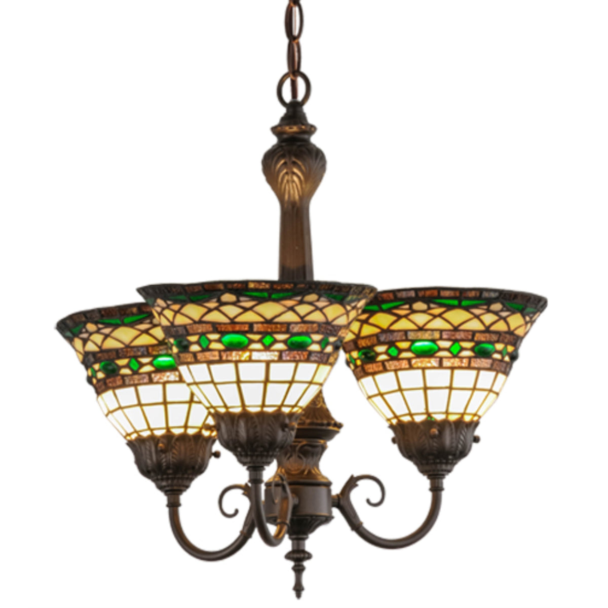 20'W Tiffany Roman 3 Lt Chandelier