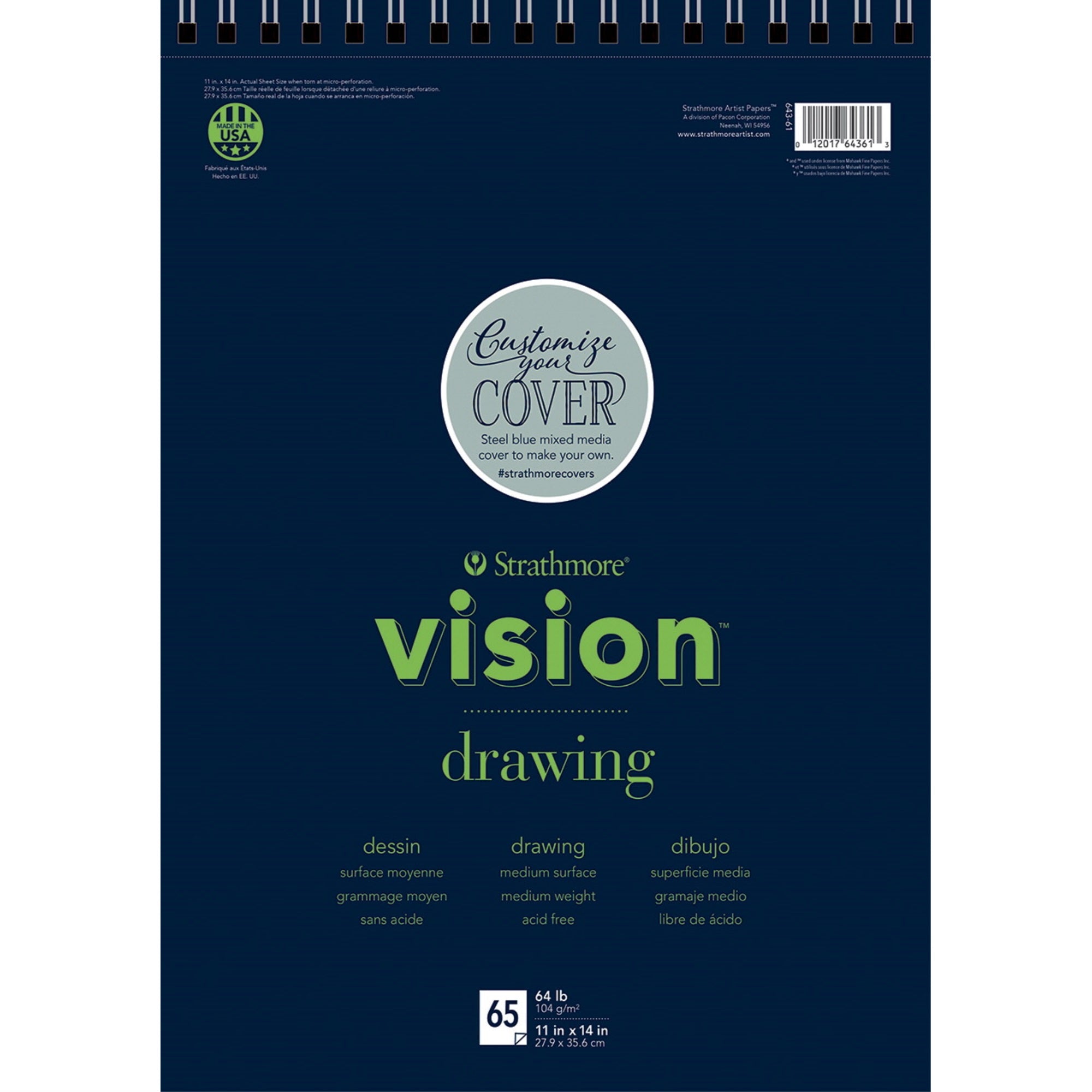 Strathmore Vision Drawing Pad, 11 X 14 Inches, 64 Lb, 65 Sheets