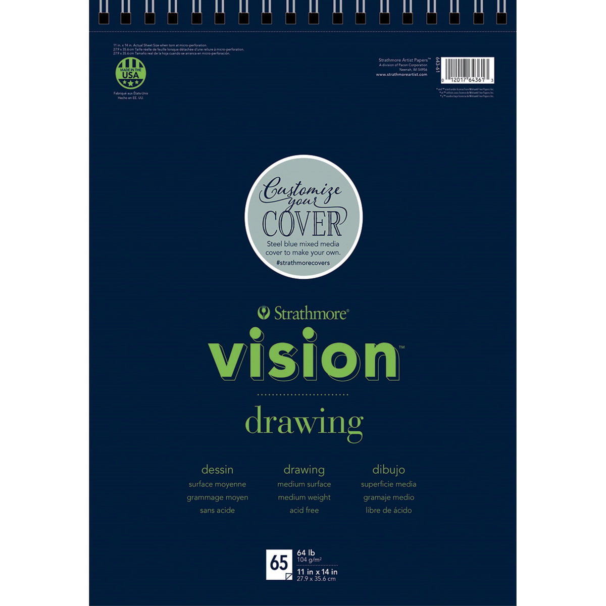 Strathmore Vision Drawing Pad, 11 X 14 Inches, 64 Lb, 65 Sheets