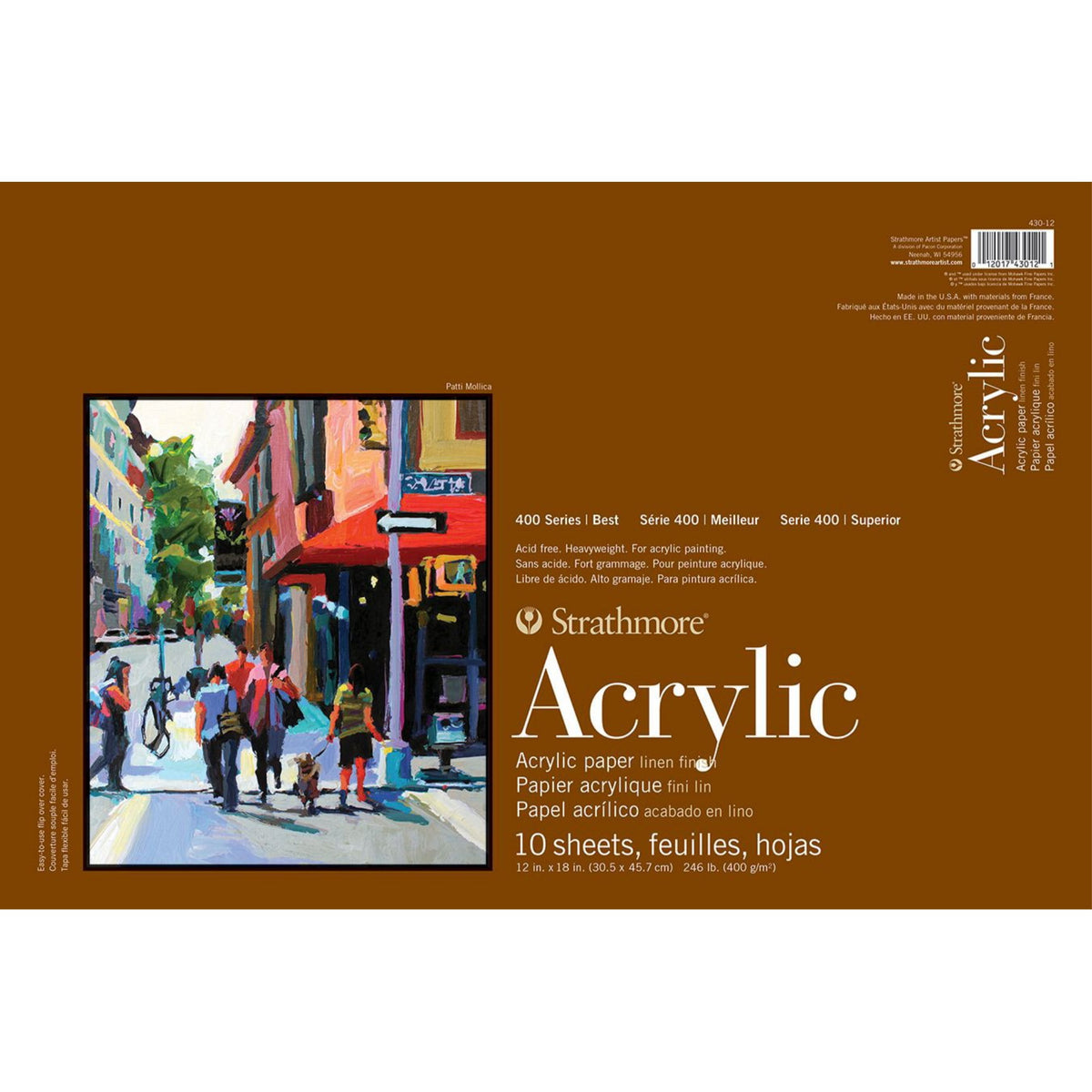 Strathmore 400 Series Acrylic Paper Pad, 12 X 18 Inches, 246 Lb, 10 Sheets