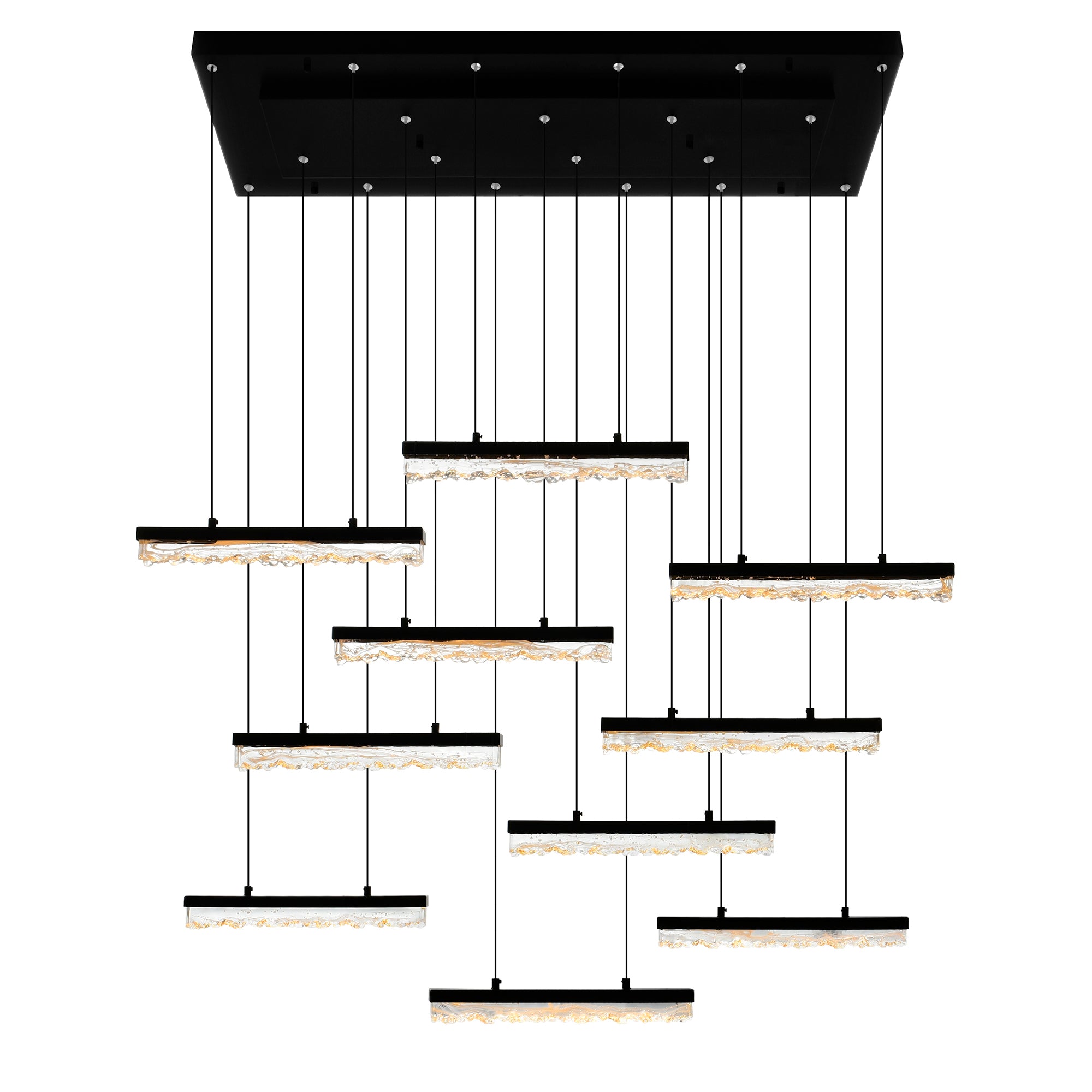 Stagger Integrated Led Black Chandelier