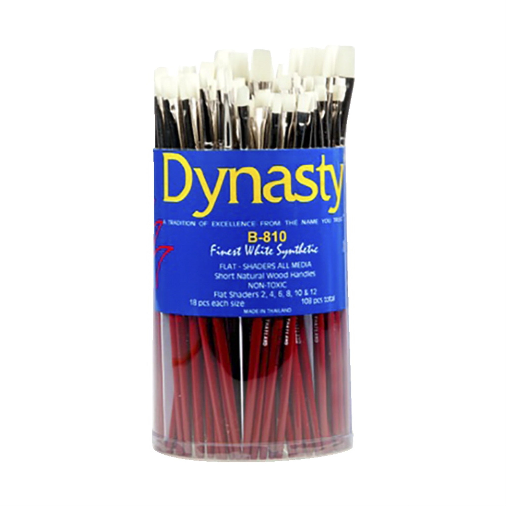 Dynasty B-810 Watercolor Paint Brushes And Canister, Assorted Sizes, Set Of 108