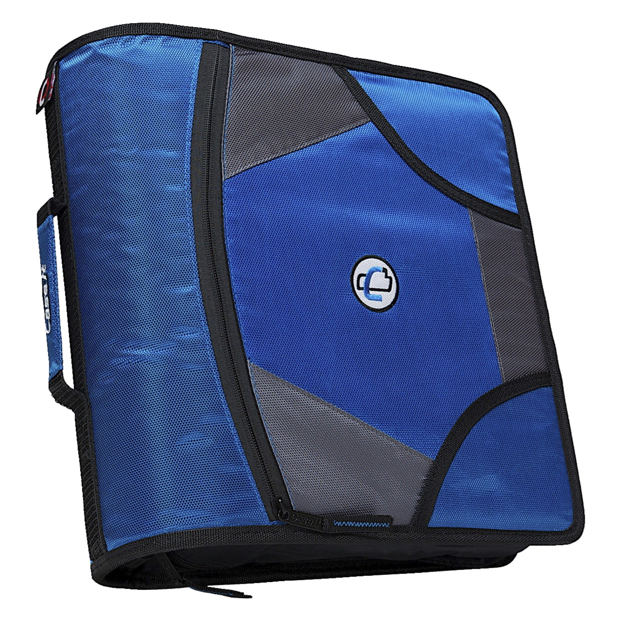 Case-It Zipper Binder With 5 Tab Files, D-Ring, 4 Inches, Blue