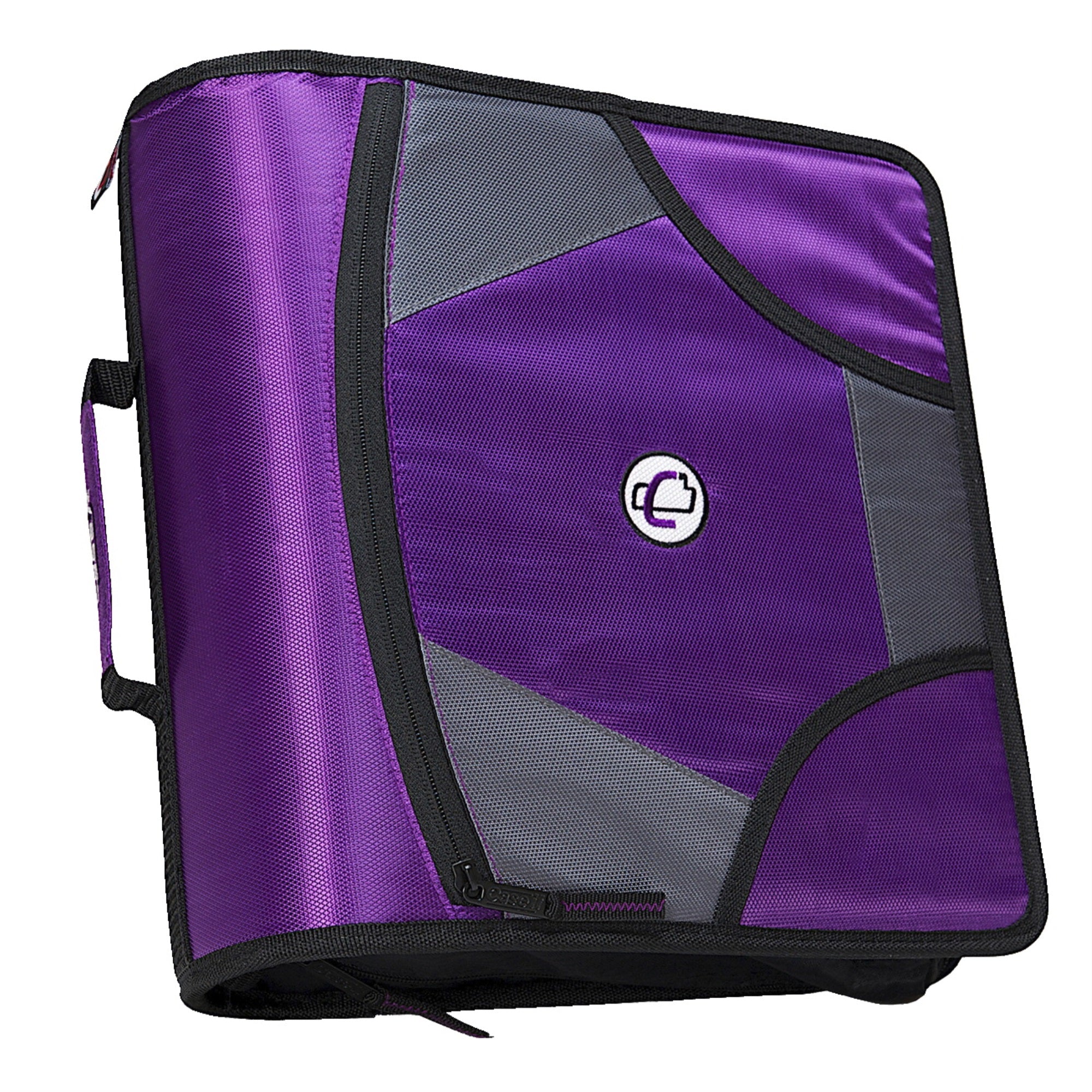 Case-It Zipper Binder With 5 Tab Files, D-Ring, 4 Inches, Purple