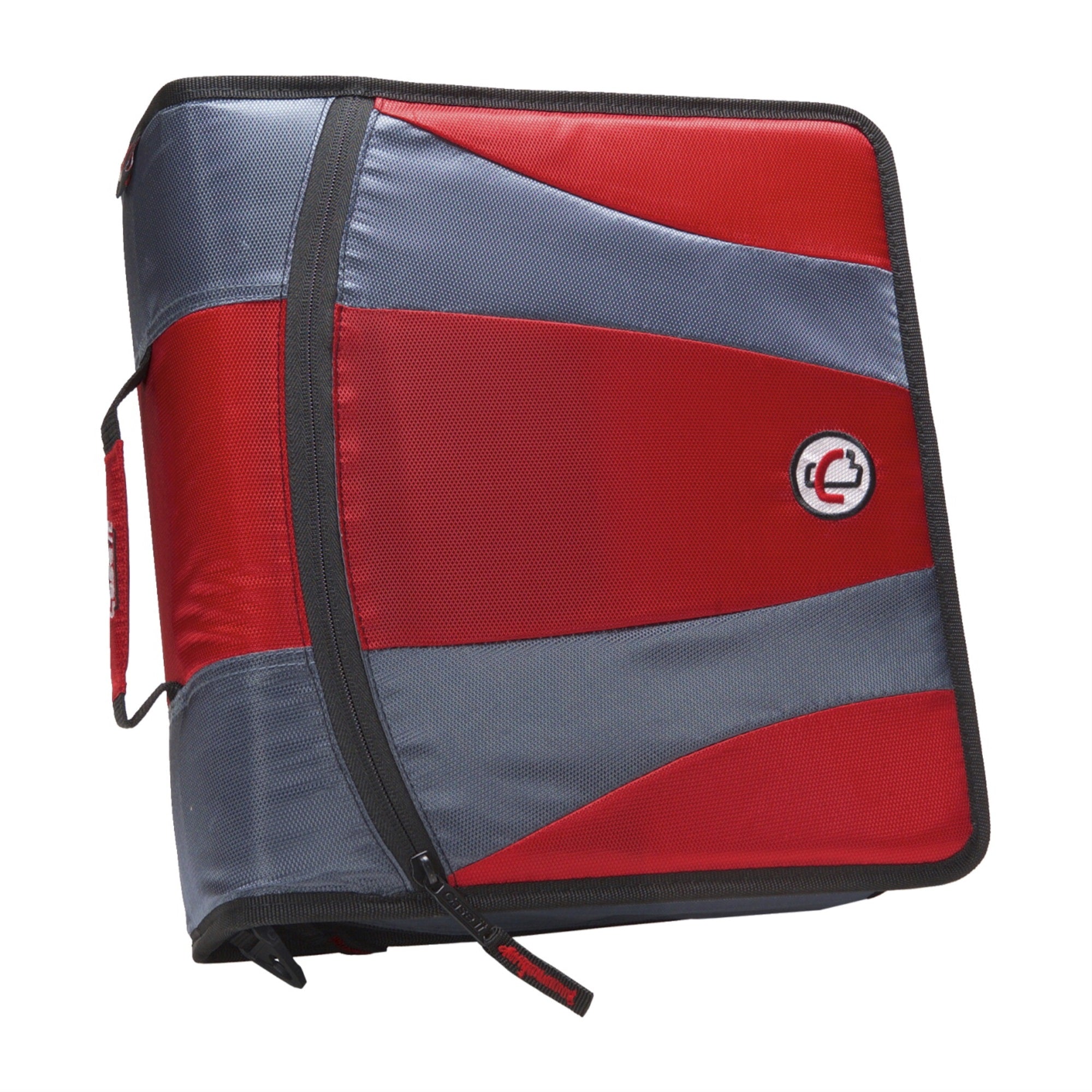 Case-It Dual Ring Zipper Binder, D-Ring, 2 Inches, Red