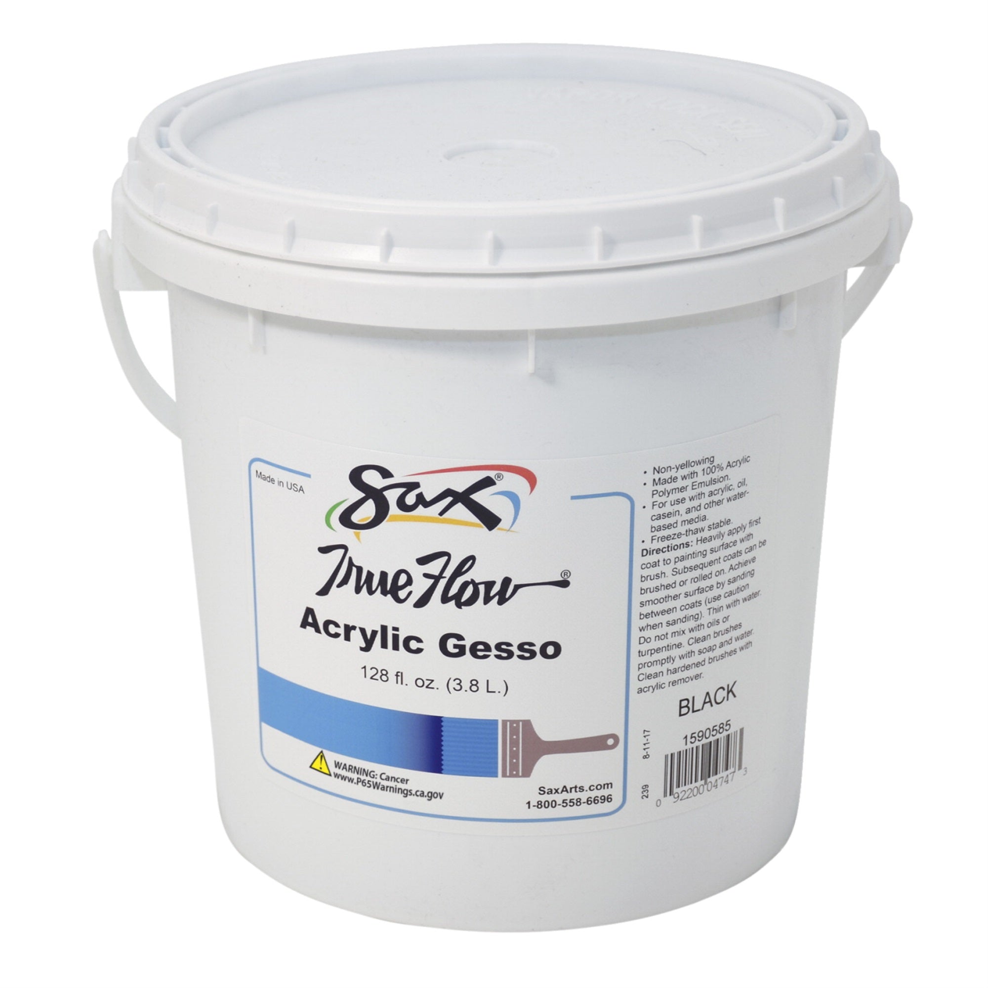 Sax True Flow Acrylic Gesso Primer, Gallon, Black