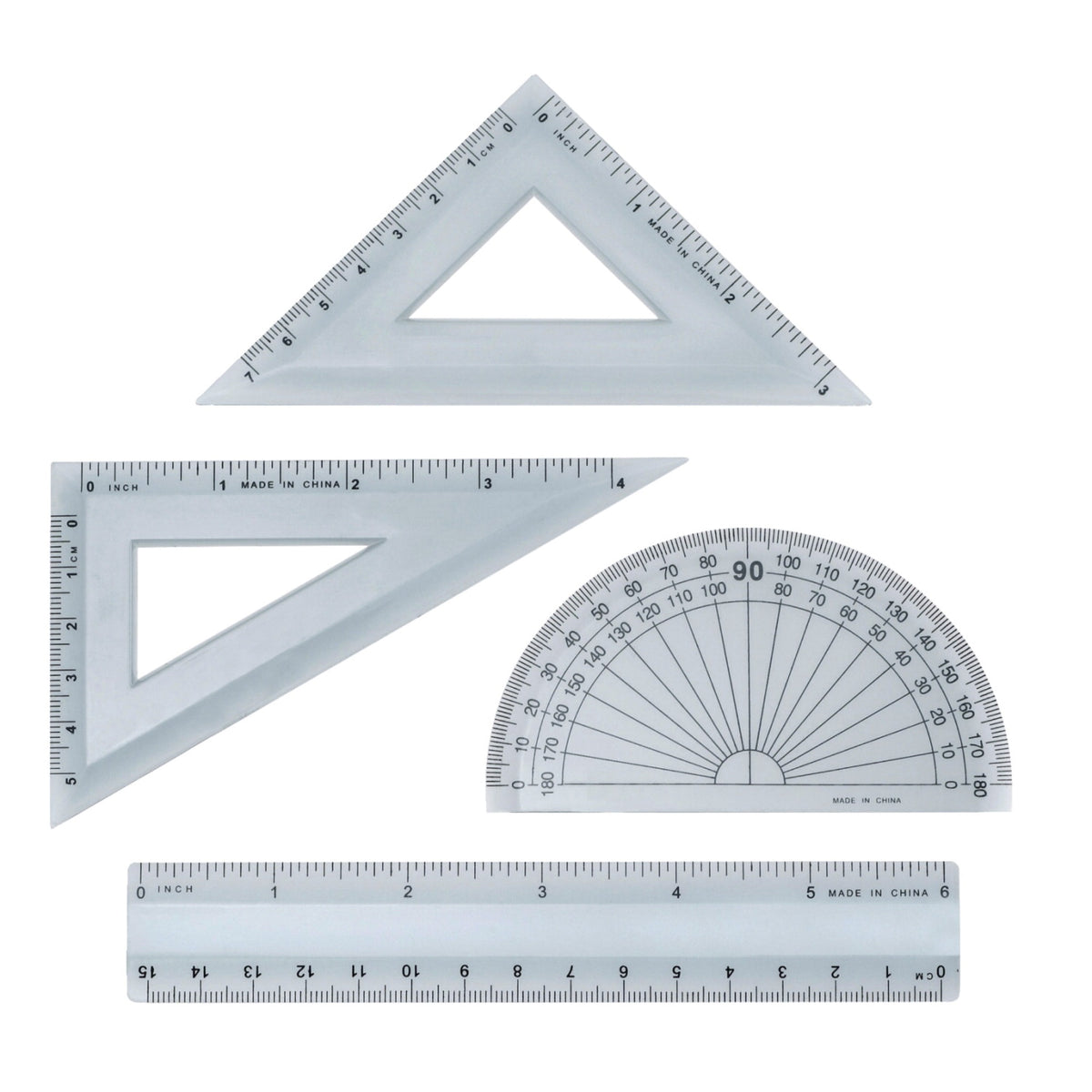Westcott Drawing 6 Inch Ruler Combo, Set Of 4