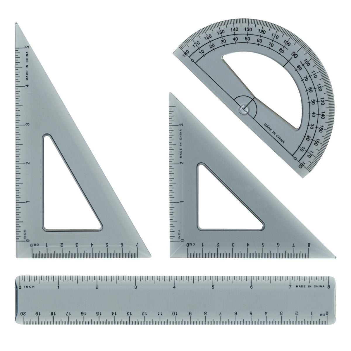 Westcott Drawing 8 Inch Ruler Combo, Set Of 4