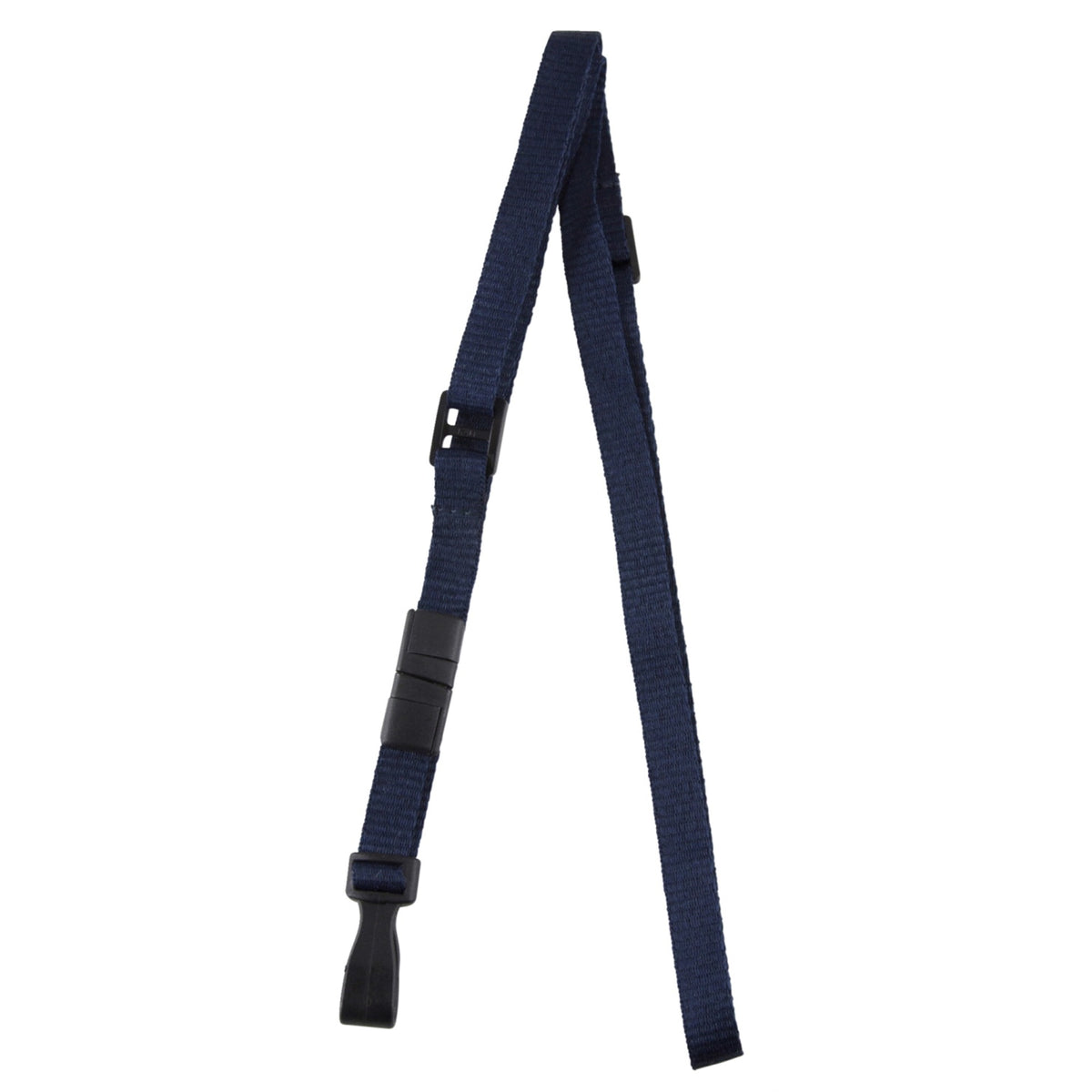 Sicurix Breakaway Lanyard W/No Twist Plastic Hook, 3/8 Inch, Blue, Pack Of 10