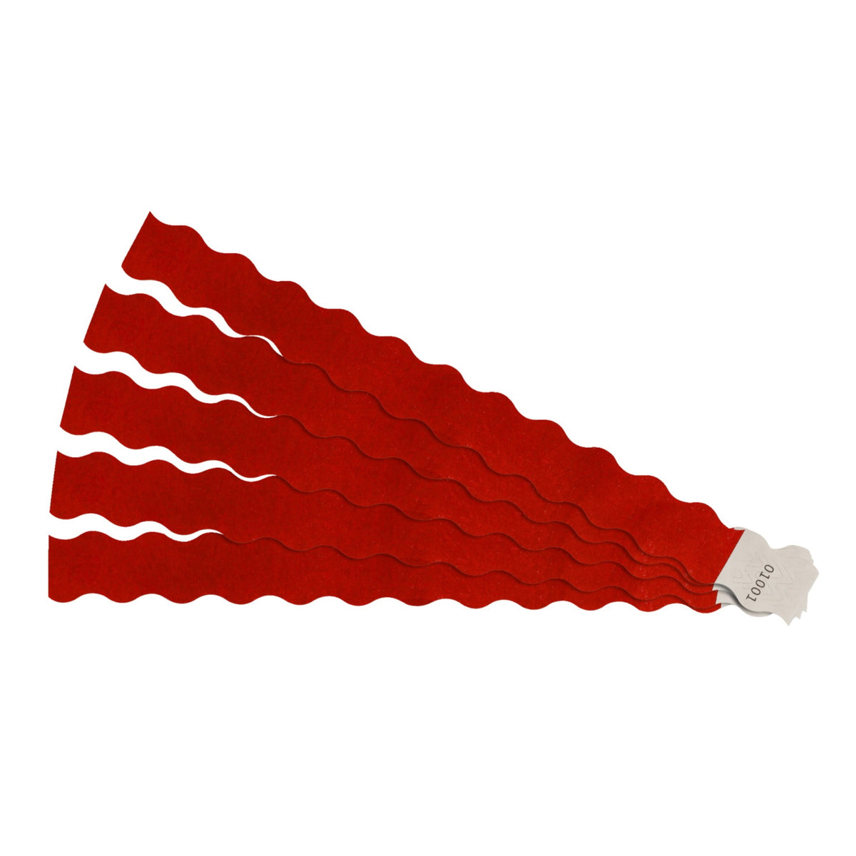 Sicurix Wristbands, Wavy, Red, Pack Of 100