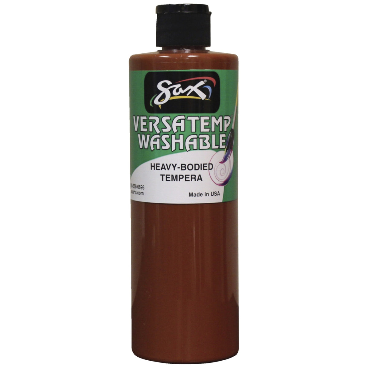 Sax Washable Versatemp Heavy Bodied Tempera Paint, Brown, Pint