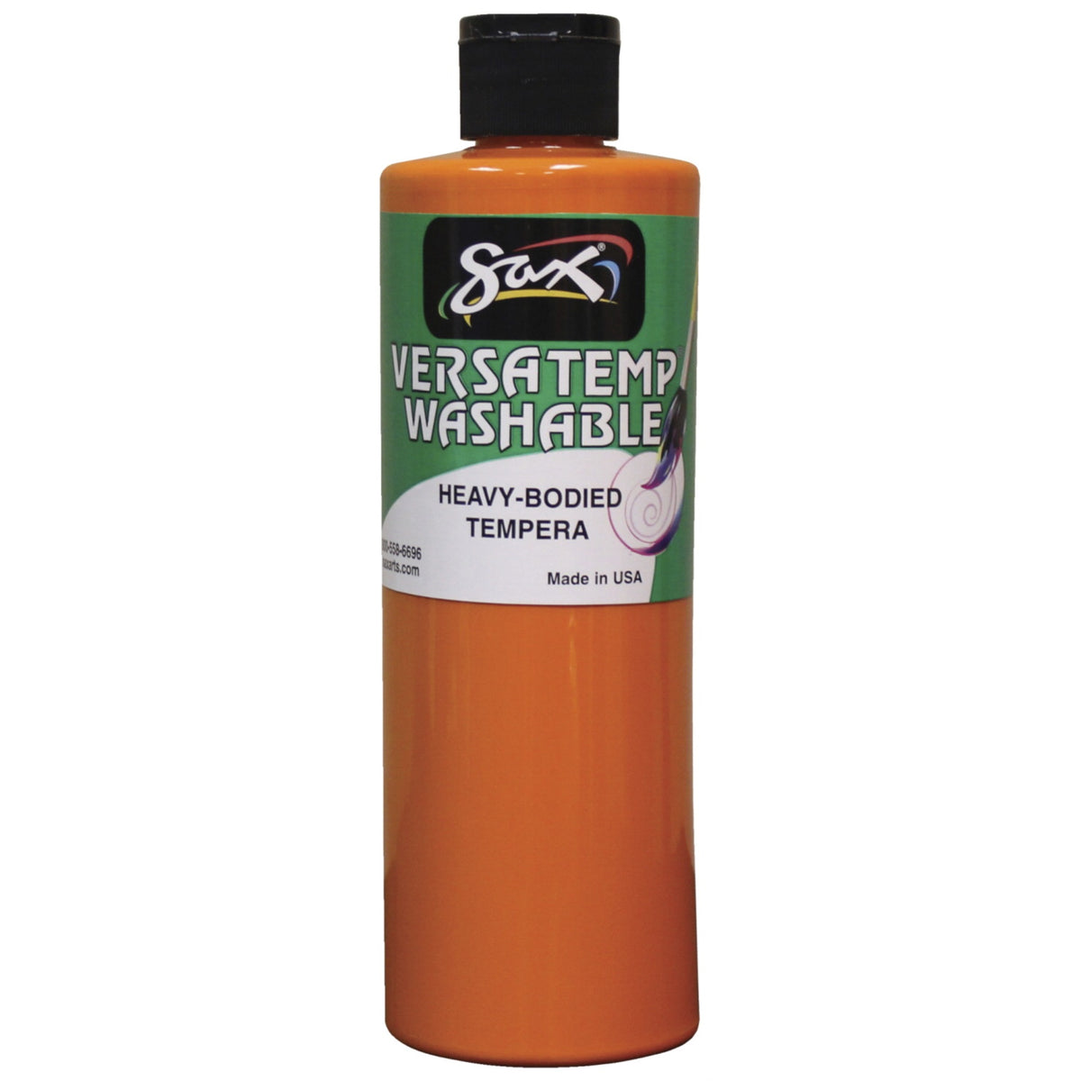 Sax Washable Versatemp Heavy Bodied Tempera Paint, Orange, Pint