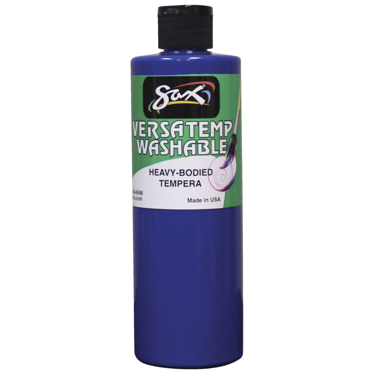 Sax Washable Versatemp Heavy Bodied Tempera Paint, Primary Blue, Pint