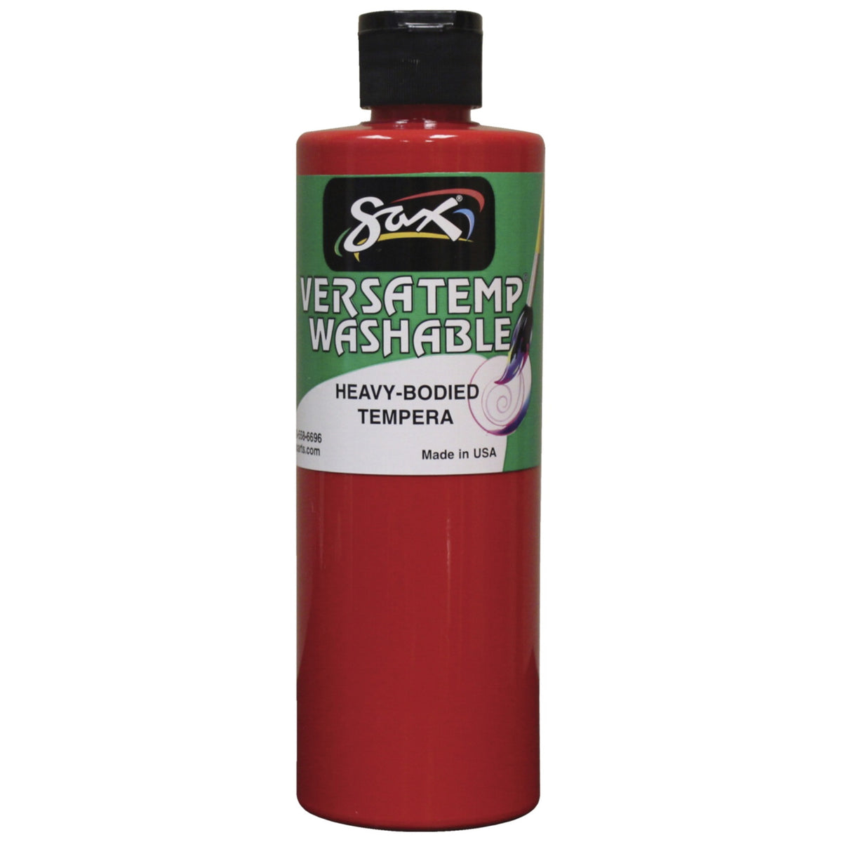 Sax Washable Versatemp Heavy Bodied Tempera Paint, Primary Red, Pint