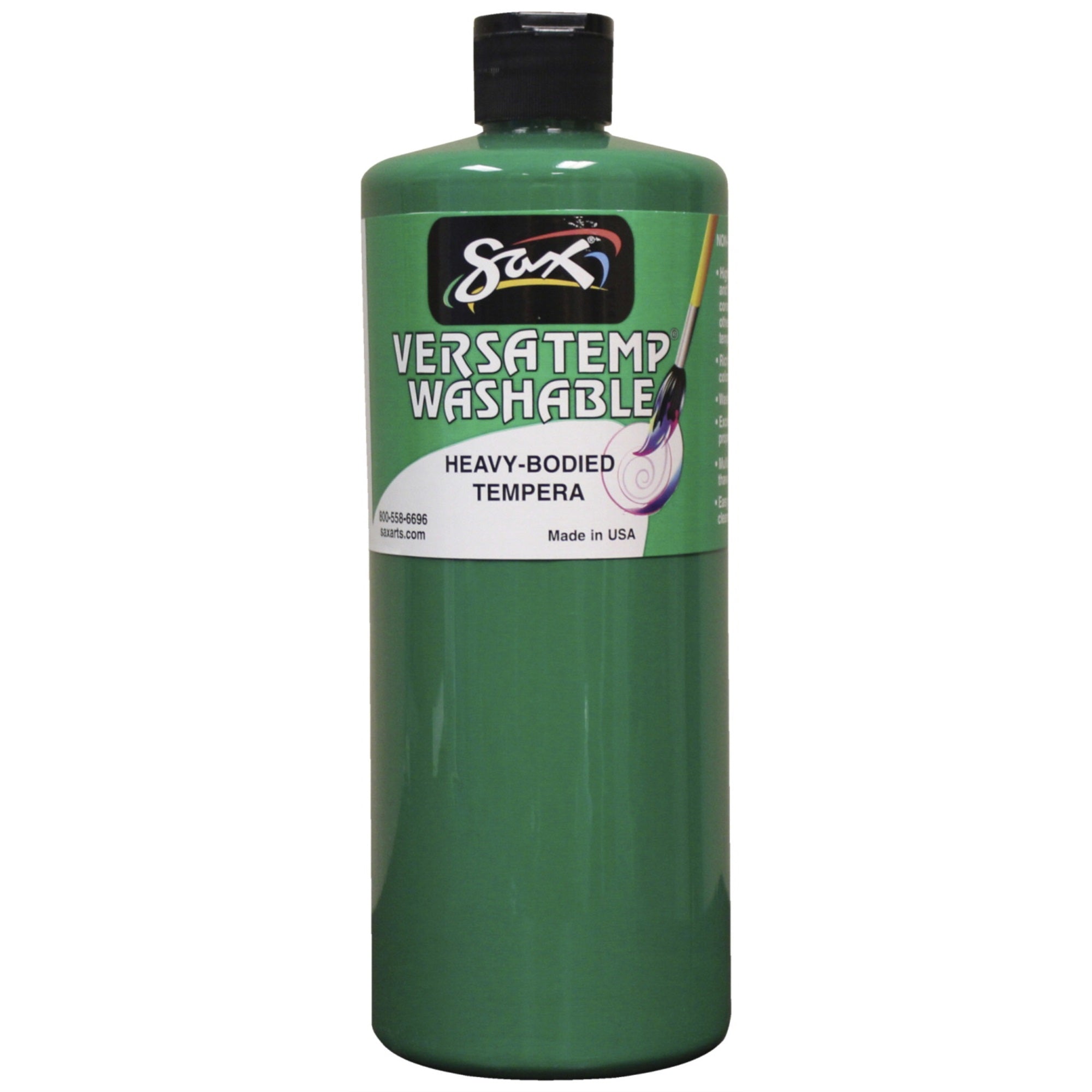 Sax Washable Versatemp Heavy Bodied Tempera Paint, Green, Quart