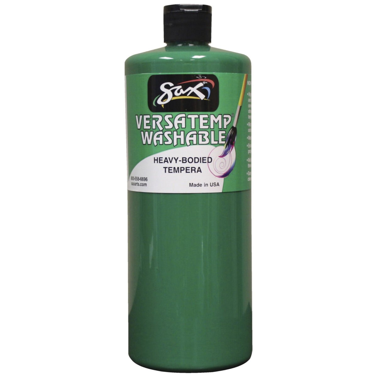Sax Washable Versatemp Heavy Bodied Tempera Paint, Green, Quart