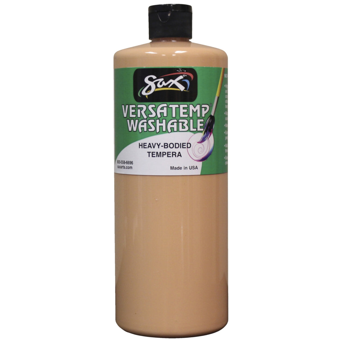 Sax Washable Versatemp Heavy Bodied Tempera Paint, Peach, Quart