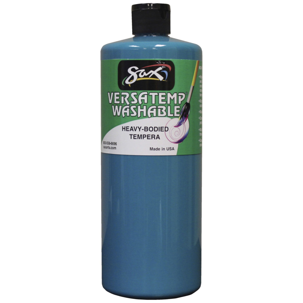 Sax Washable Versatemp Heavy Bodied Tempera Paint, Turquoise, Quart