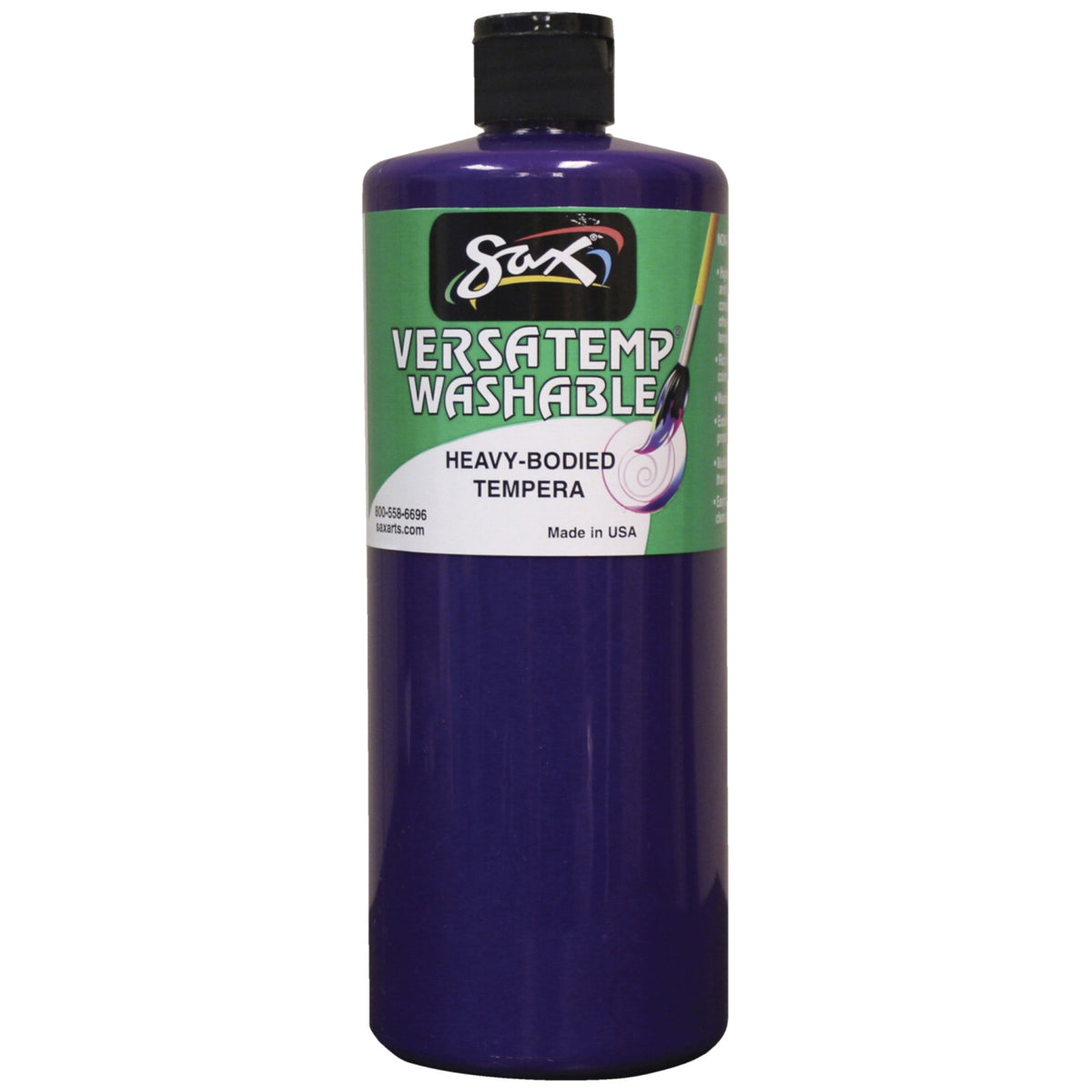 Sax Washable Versatemp Heavy Bodied Tempera Paint, Violet, Quart