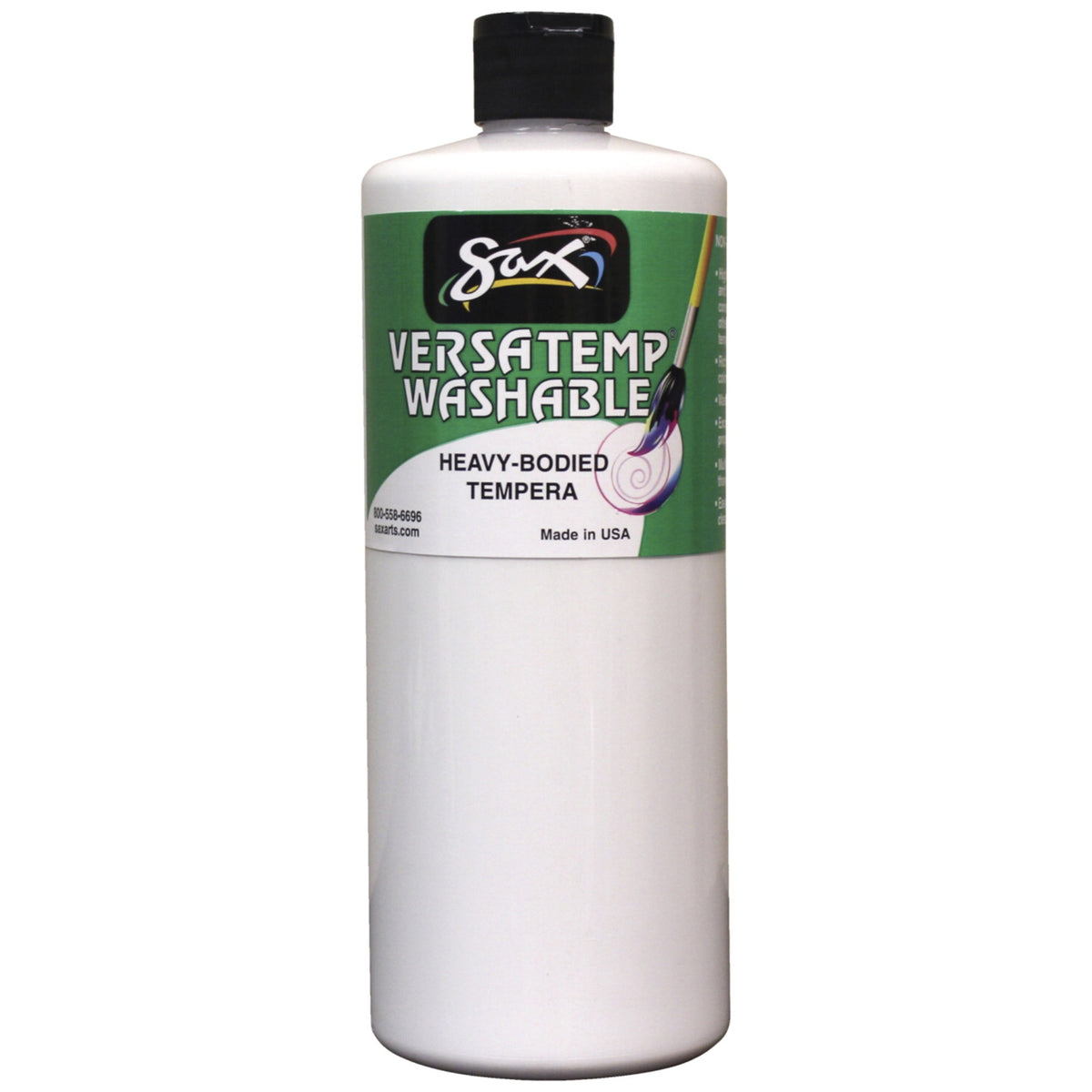 Sax Washable Versatemp Heavy Bodied Tempera Paint, White, Quart
