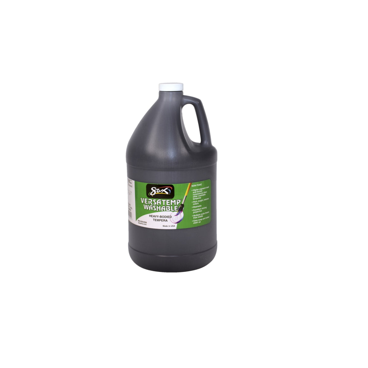 Sax Washable Versatemp Heavy Bodied Tempera Paint, Black, Gallon