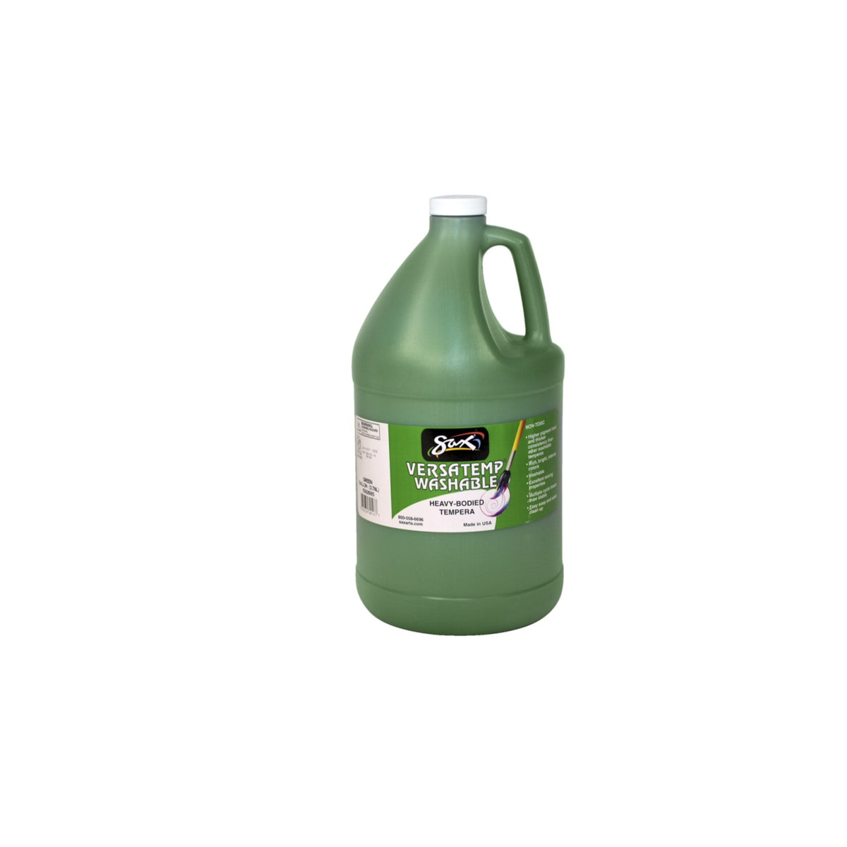 Sax Washable Versatemp Heavy Bodied Tempera Paint, Green, 1 Gallon