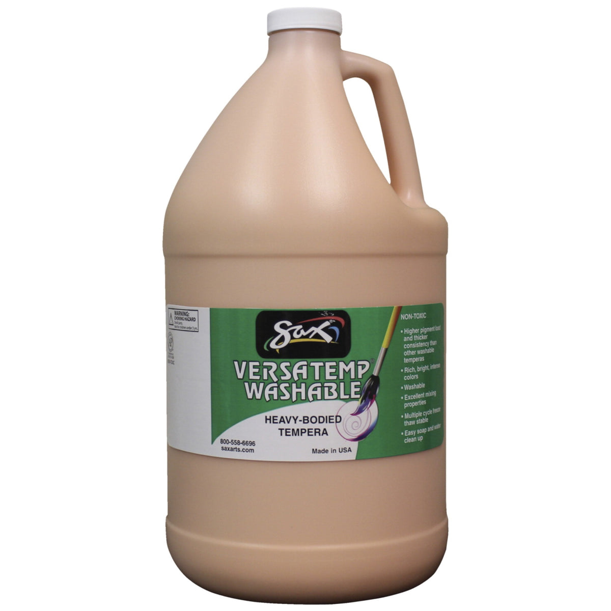 Sax Washable Versatemp Heavy Bodied Tempera Paint, Peach, Gallon