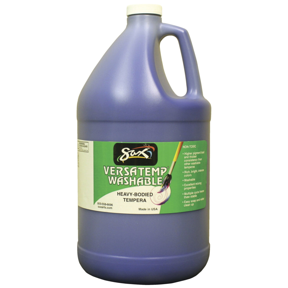 Sax Washable Versatemp Heavy Bodied Tempera Paint, Primary Blue, Gallon