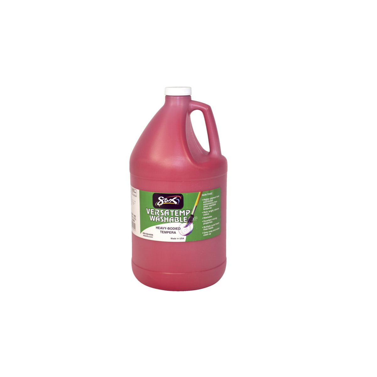 Sax Washable Versatemp Heavy Bodied Tempera Paint, Primary Red, Gallon