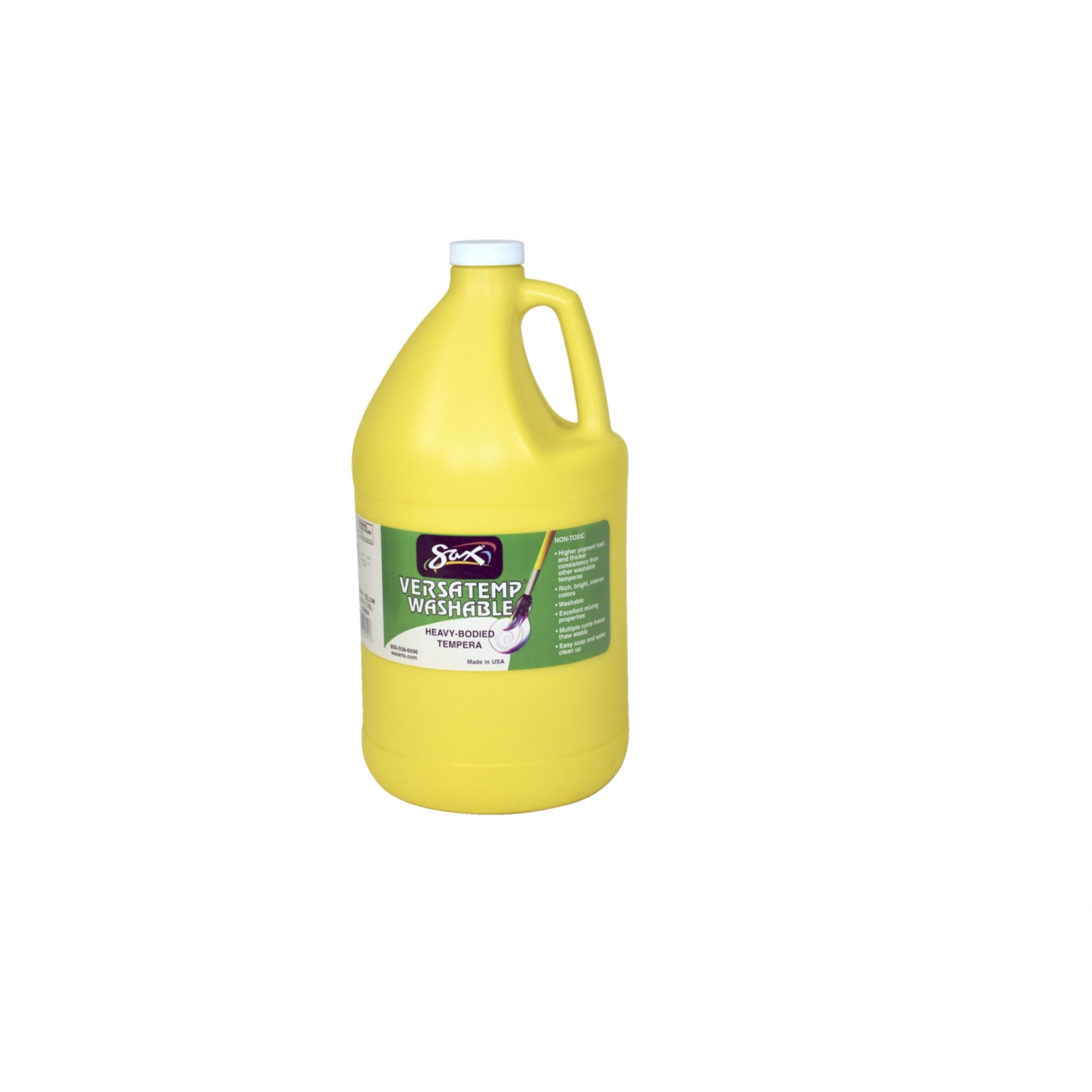 Sax Washable Versatemp Heavy Bodied Tempera Paint, Yellow, Gallon