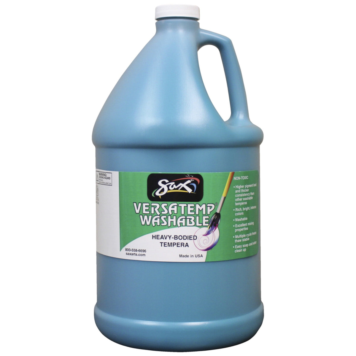 Sax Washable Versatemp Heavy Bodied Tempera Paint, Turquoise, Gallon