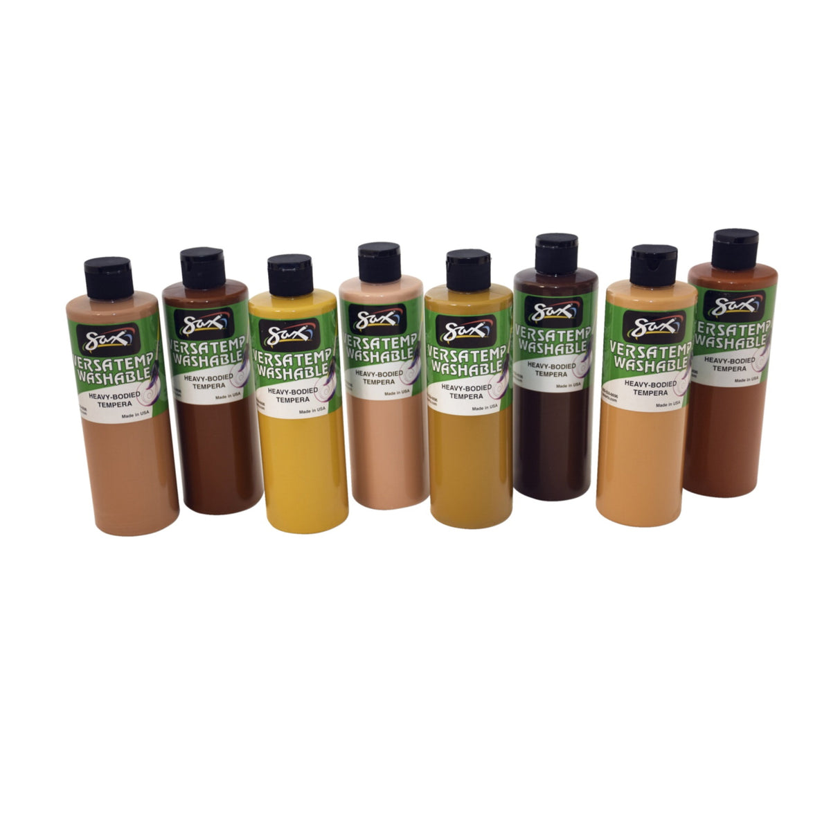 Sax Washable Versatemp Tempera Paints, Multicultural Colors, Pint Set Of 8