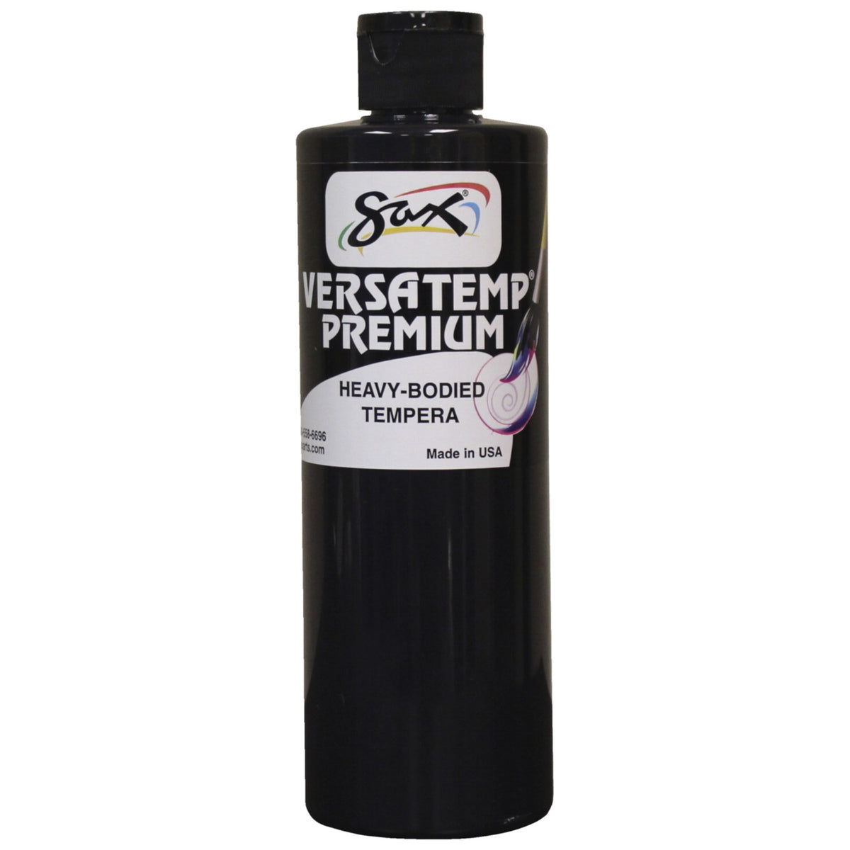 Sax Versatemp Premium Heavy-Bodied Tempera Paint, Black, Pint