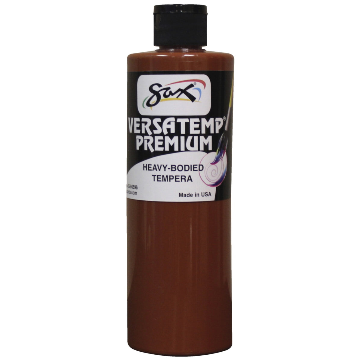 Sax Versatemp Premium Heavy-Bodied Tempera Paint, Brown, Pint