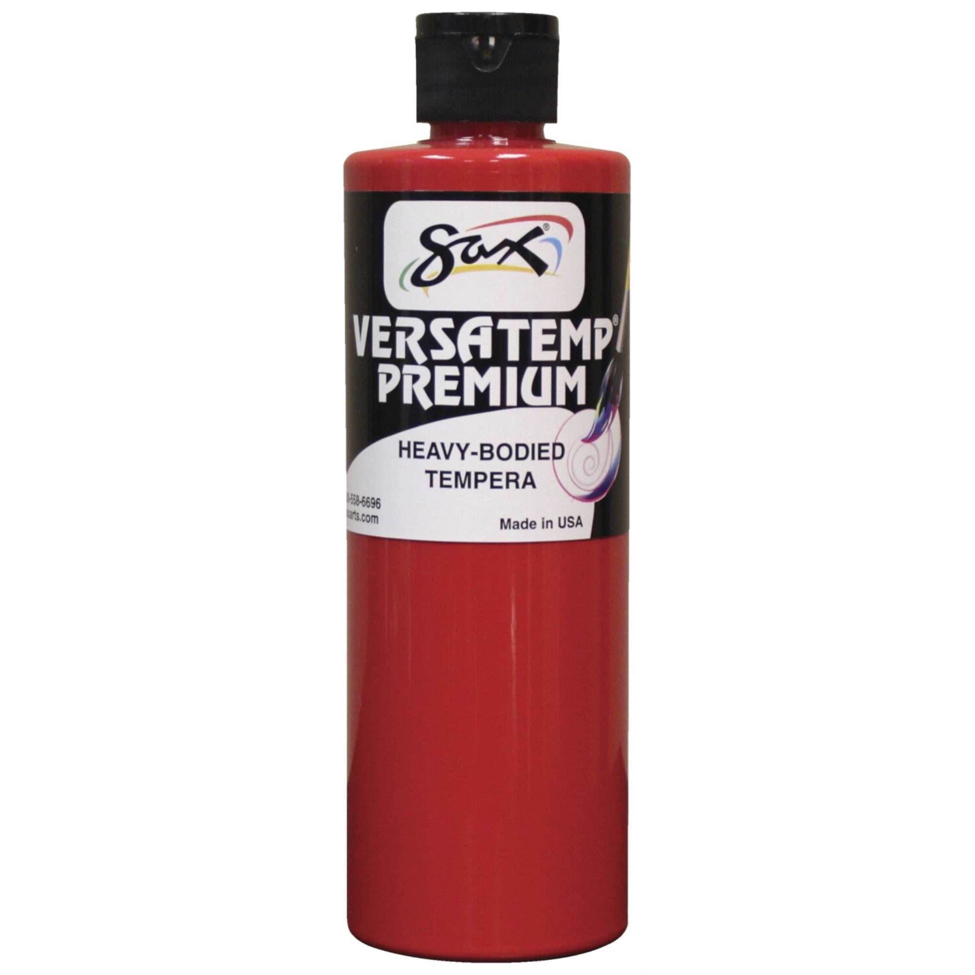 Sax Versatemp Premium Heavy-Bodied Tempera Paint, Primary Red, Pint