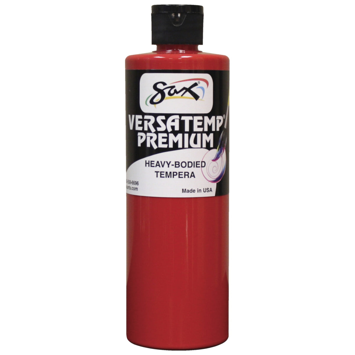Sax Versatemp Premium Heavy-Bodied Tempera Paint, Primary Red, Pint