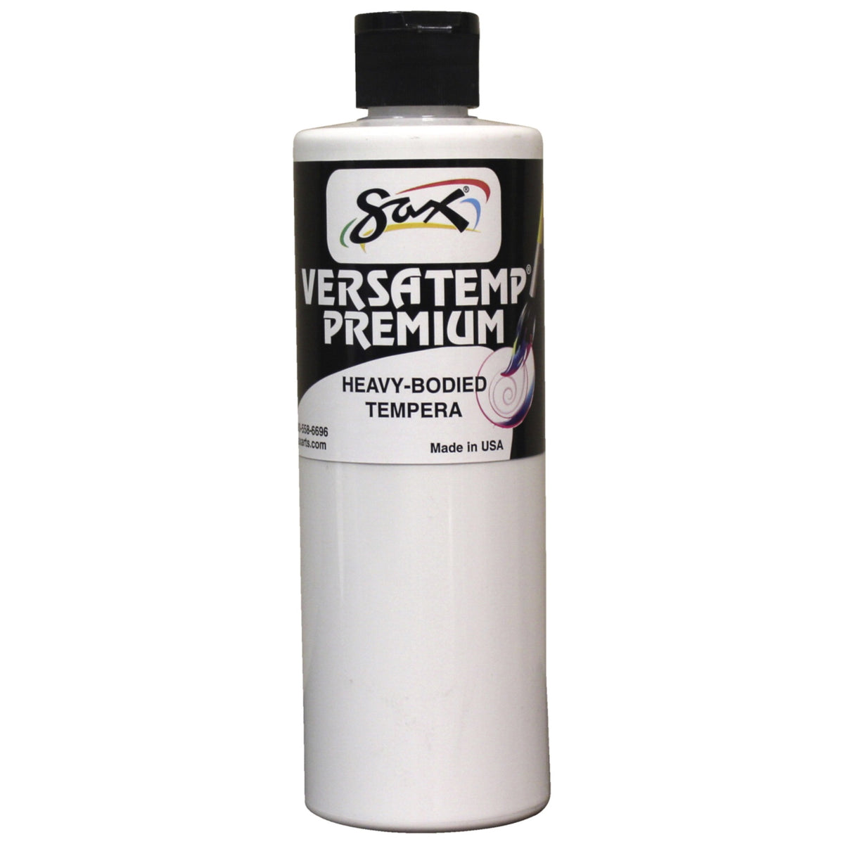Sax Versatemp Premium Heavy-Bodied Tempera Paint, White, Pint