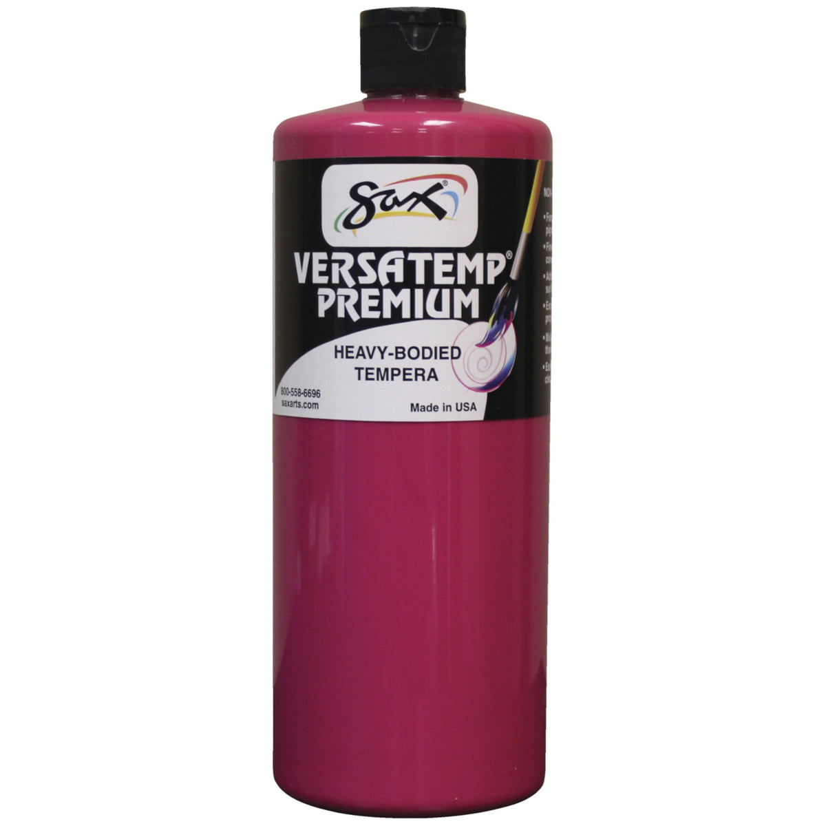 Sax Versatemp Premium Heavy-Bodied Tempera Paint,Magenta, Quart
