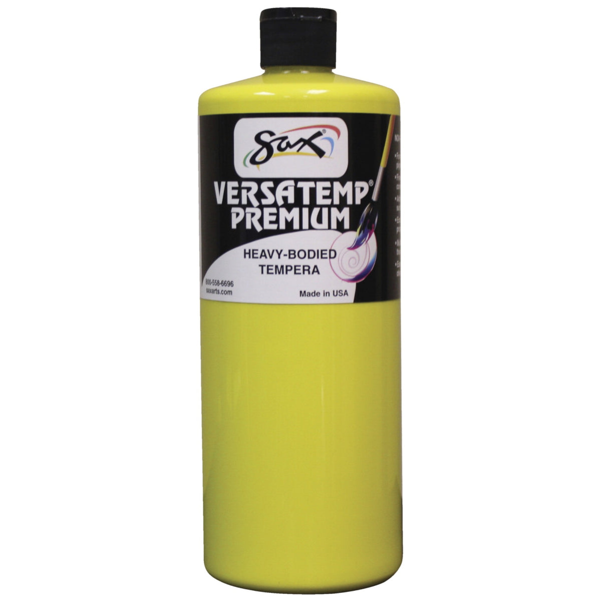 Sax Versatemp Premium Heavy-Bodied Tempera Paint, Yellow, Quart