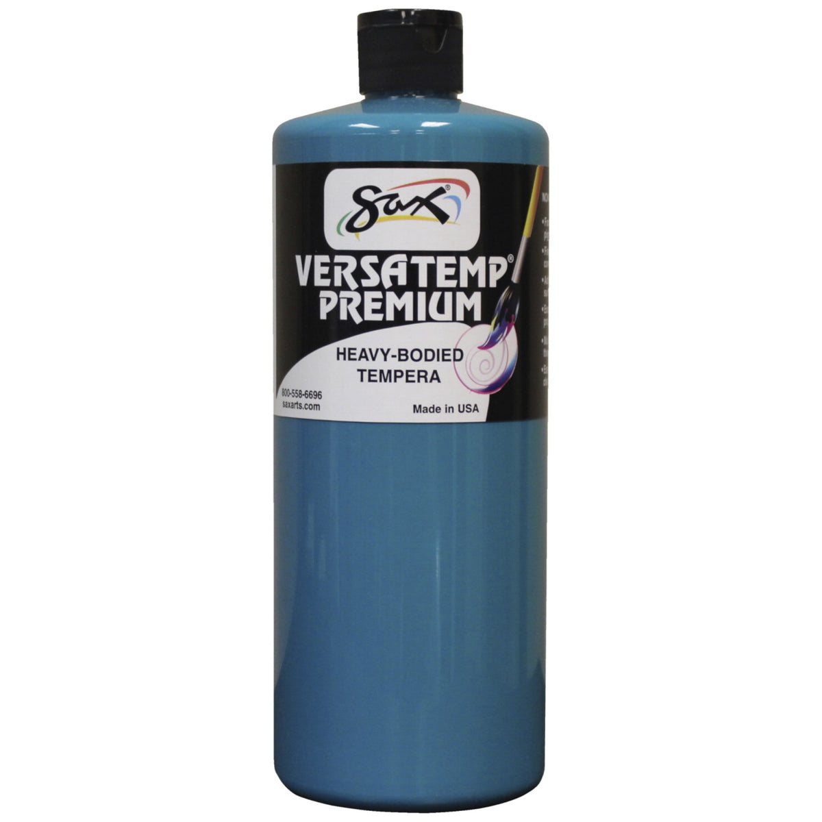 Sax Versatemp Premium Heavy-Bodied Tempera Paint, Turquoise, Quart