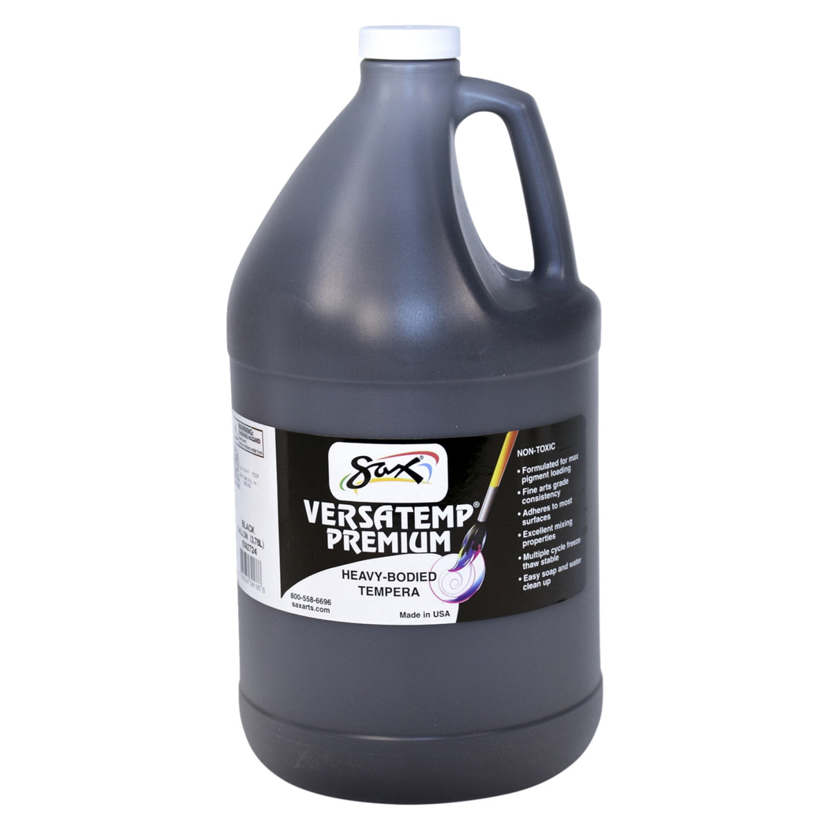 Sax Versatemp Premium Heavy-Bodied Tempera Paint, Black, Gallon