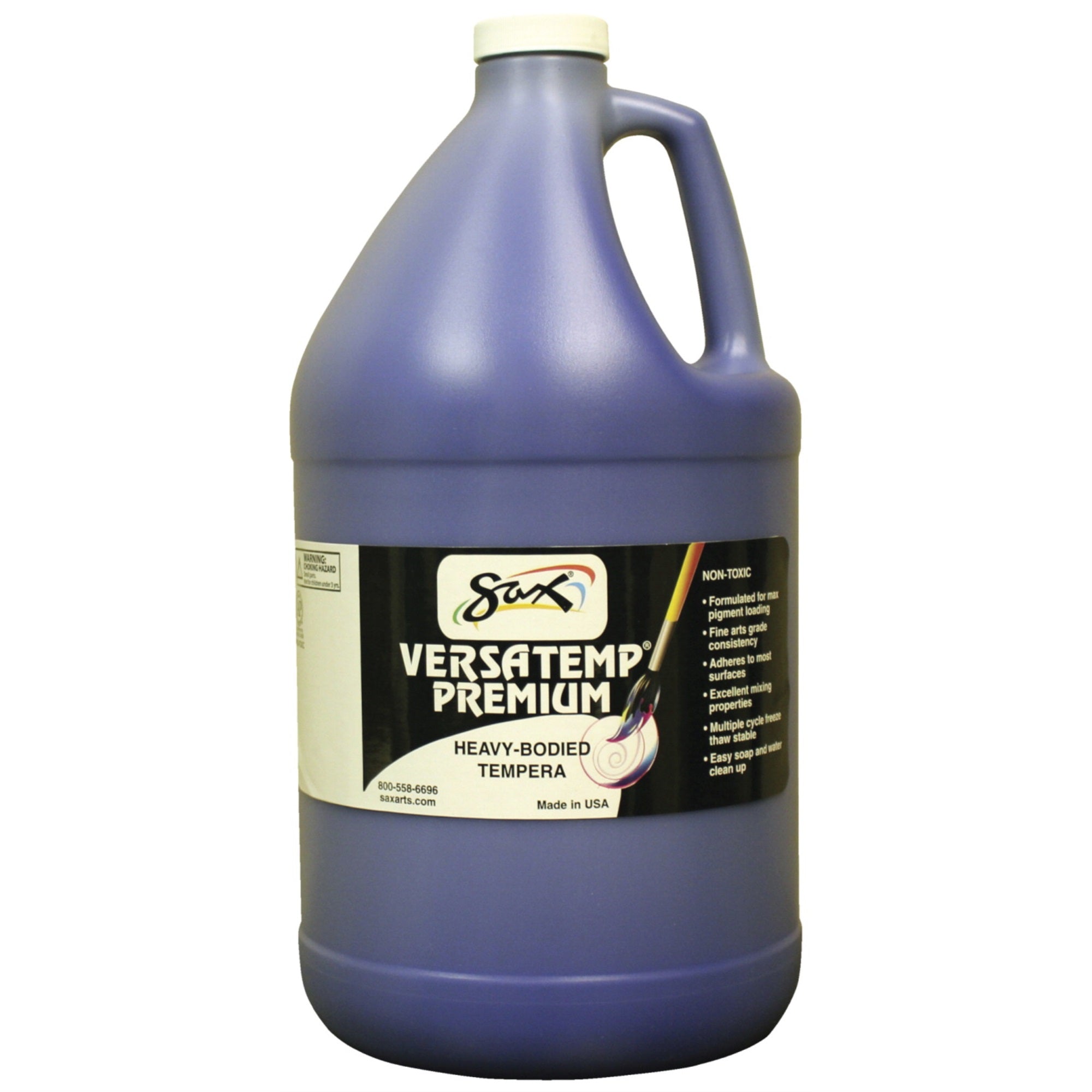 Sax Versatemp Premium Heavy-Bodied Tempera Paint, Primary Blue, Gallon